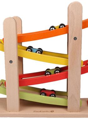 EverEarth云霄飞车儿童玩具滑翔车轨道滑行车宝宝惯性回力小汽车