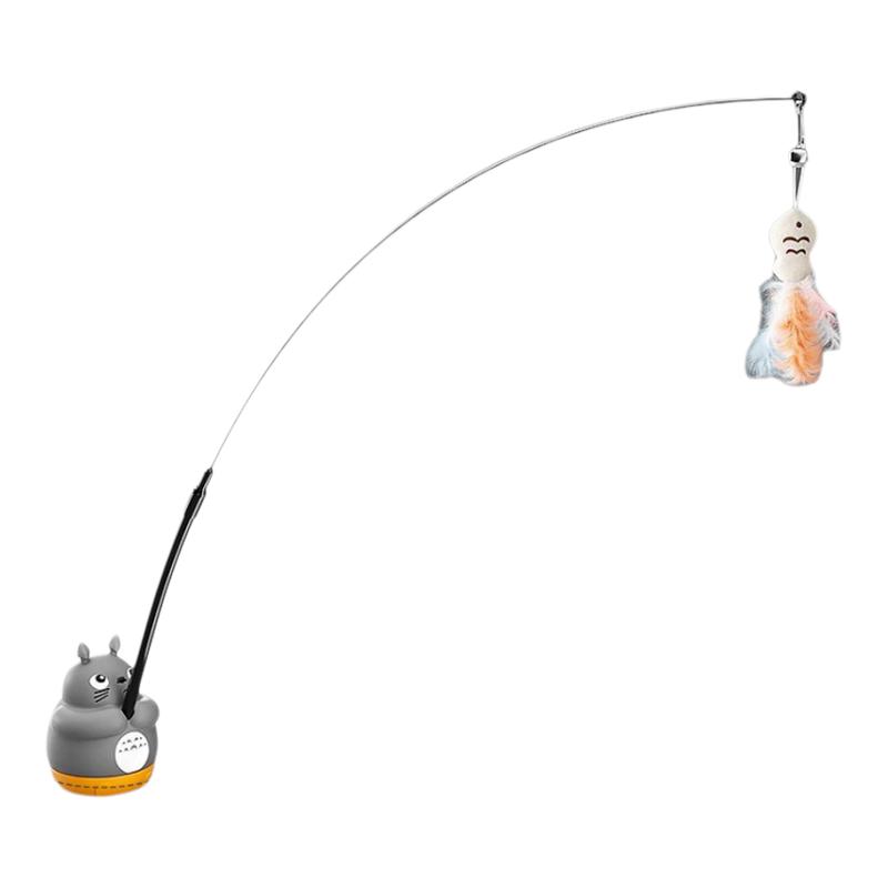 小猫钓鱼逗猫棒玩具悬挂钢丝长杆