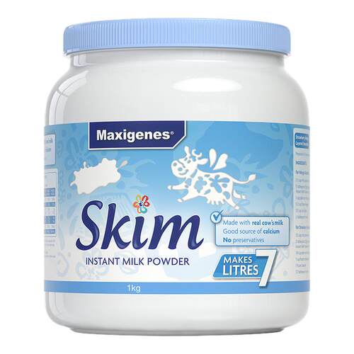 美可卓MAXIGENES澳洲原装蓝妹子成人脱脂高钙奶粉1KG