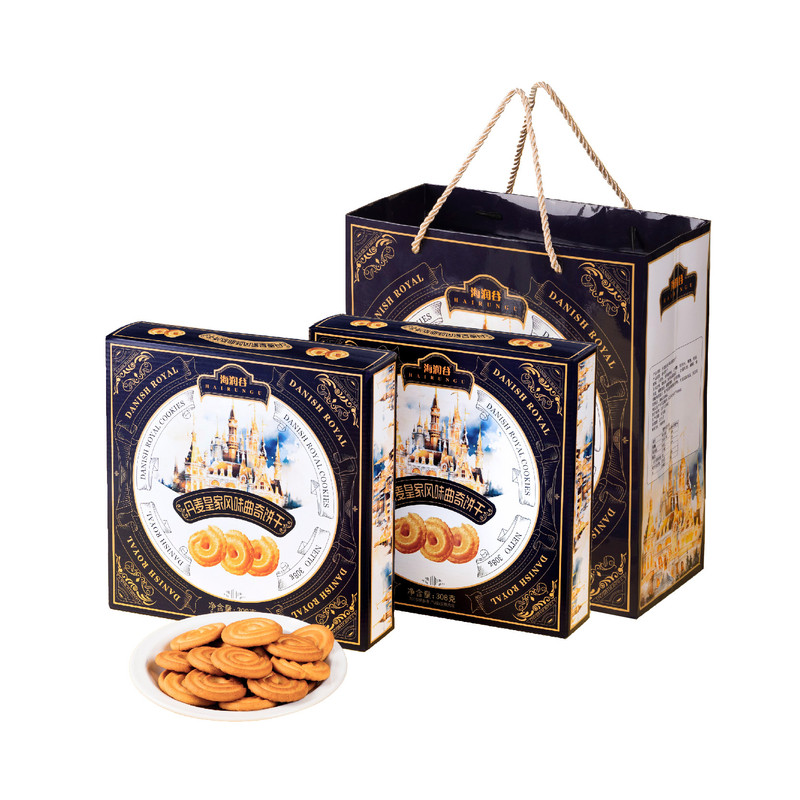 海润谷经典丹麦皇家风味曲奇饼干伴手礼盒零美食品新年年货送礼物