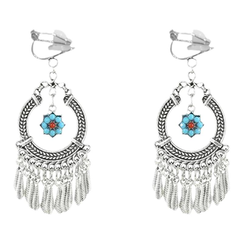 螺旋耳夹独特气质流苏耳钉