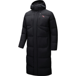 安踏羽绒服长款男款2025冬季新款过膝加厚体育生中国男士羽绒外套