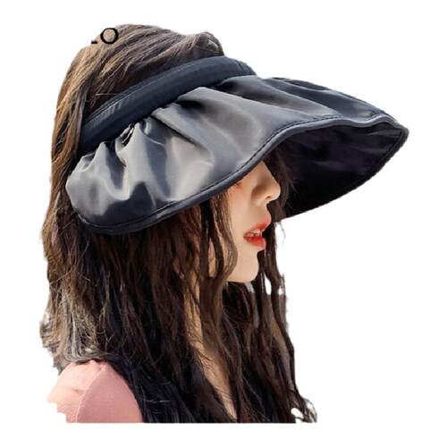 赵露思同款黑胶遮阳帽空顶遮脸