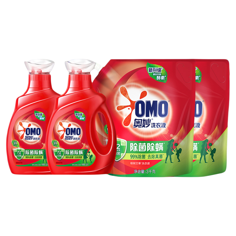 【百补】奥妙除菌除螨洗衣液长效抑菌官方正品950g*1瓶+3kg袋,洗护清洁剂/卫生巾/纸/香薰,常规洗衣液,淘宝优惠券,粉丝福利购,淘宝优惠卷