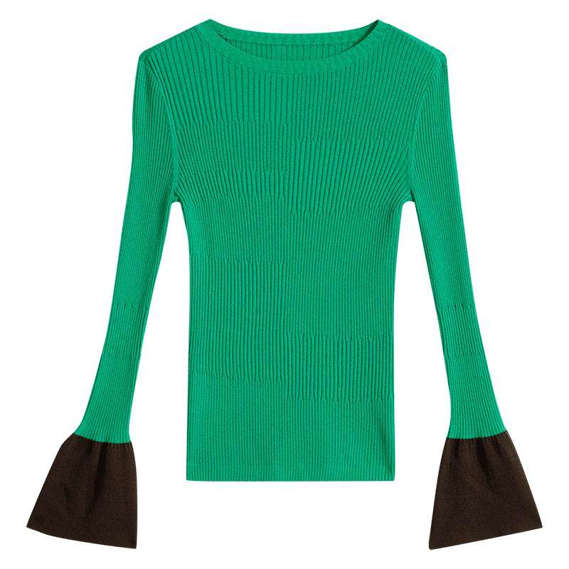 YINER音儿女装秋季含绵羊毛针织衫撞色收袖打底上衣,女装/女士精品,毛针织衫,淘宝优惠券,粉丝福利购,淘宝优惠卷