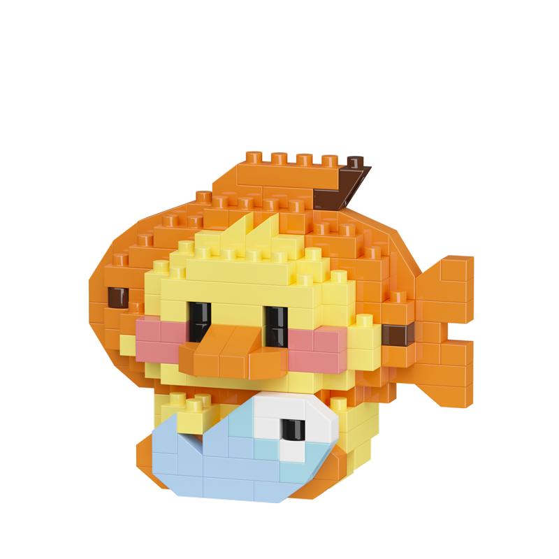 潮乐创小黄鸭系列积木公仔