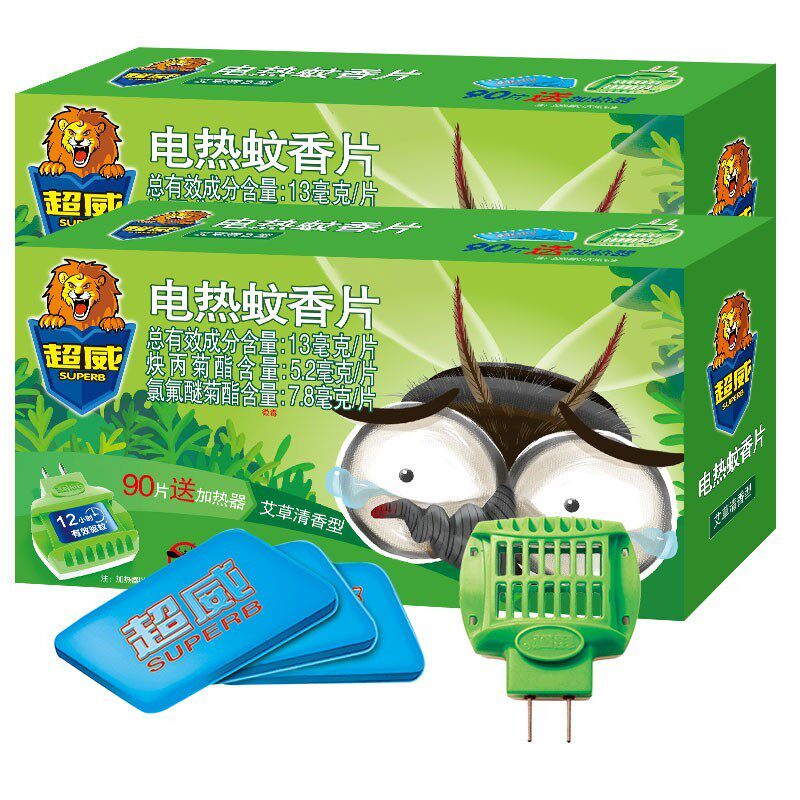 超威电热蚊香片非无毒艾草清香型