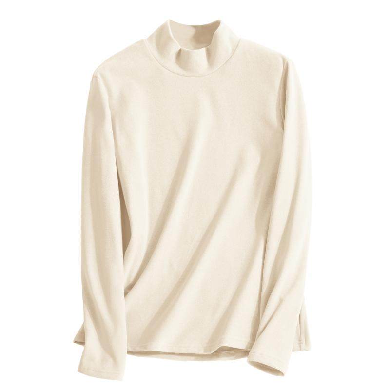 都市丽人绒德打底衫女内搭高级感冬加绒保暖内衣白色半高领秋衣Y