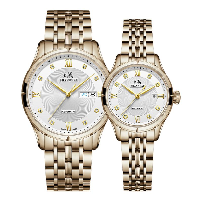 上海手表自动机械表防水透底镶钻