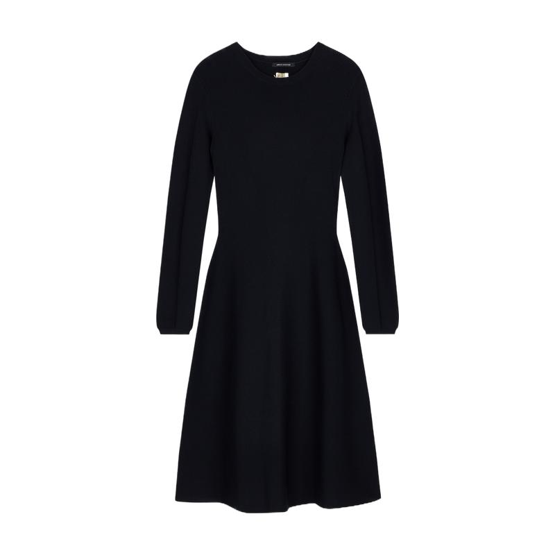 ARMANI EXCHANGE/阿玛尼26年秋冬新款女士圆领长袖刺绣连衣裙官方