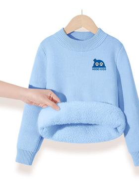 红豆童装男童毛衣秋冬款黑色保暖针织衫男孩大童冬季内搭打底衫PC