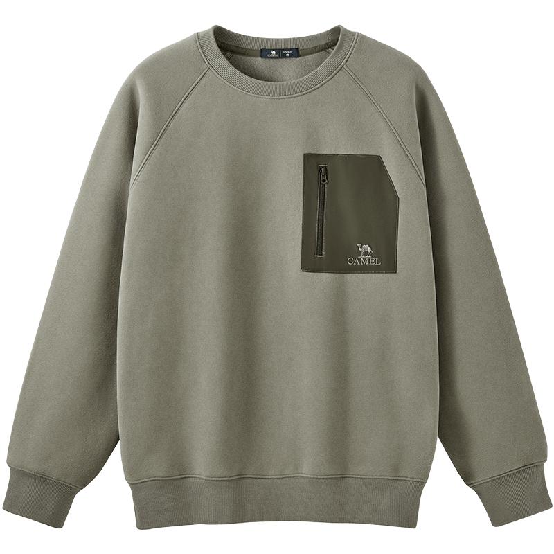 骆驼男款圆领长袖卫衣