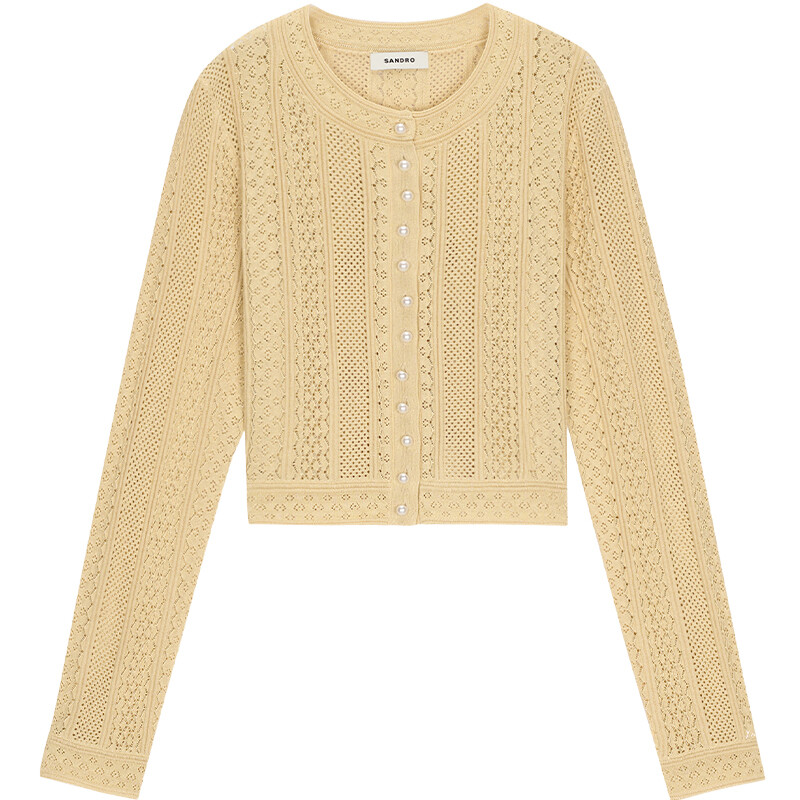 SANDRO女装法式金色针织开衫