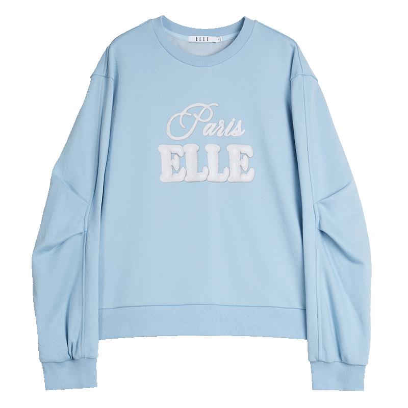 ELLE法式宽松设计感圆领卫衣