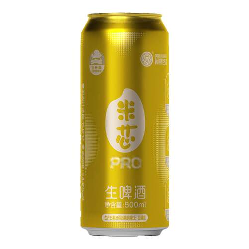 蝴蝶结精酿米芯PRO生啤酒米芯plus生啤全开盖易拉罐500ML