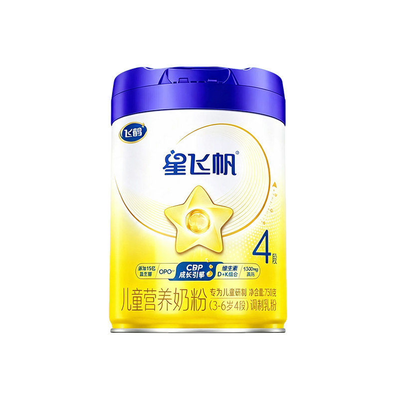飞鹤星飞帆4段750g旗舰店官方正品儿童营养奶粉日期新鲜3-6岁奶粉