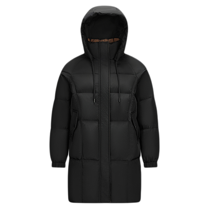 森马80绒子插肩袖撞色长羽绒服女