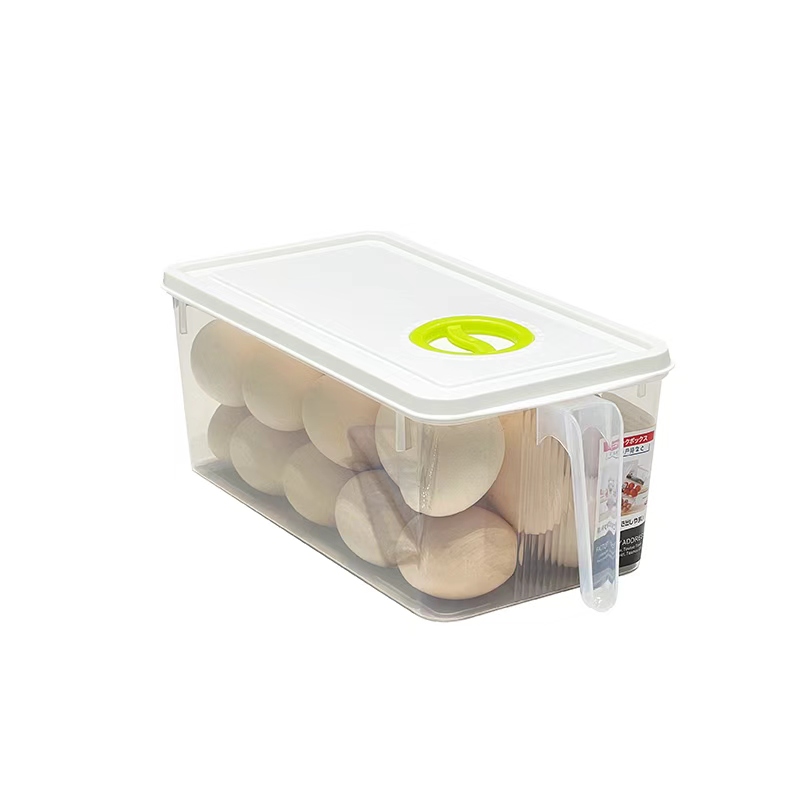冰箱收纳盒带盖食品级家用蔬菜水果鸡蛋保鲜盒带手柄计时器储物盒