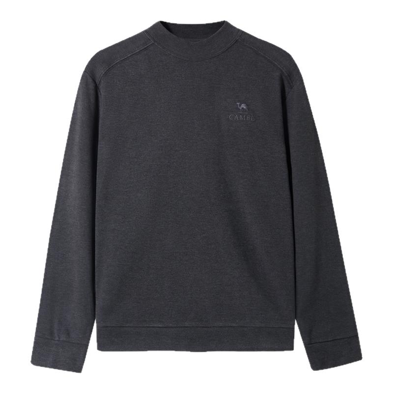 骆驼男装长袖T恤男秋冬季2025新款双面德绒圆领情侣款打底衫上衣