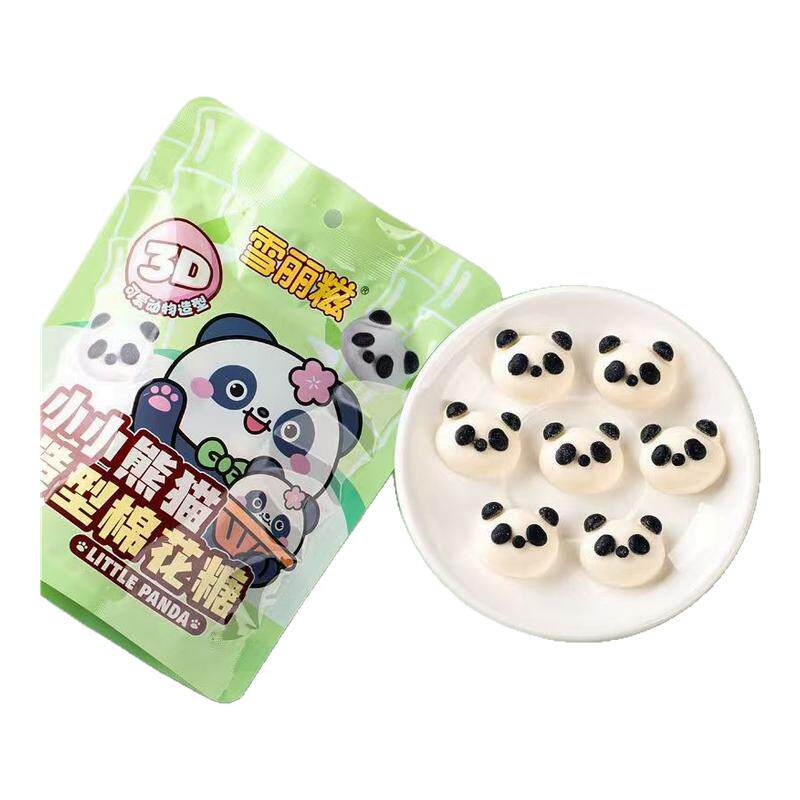 雪丽糍3D熊猫柯基造型棉花糖立体可爱卡通网红烘焙休闲儿童零食