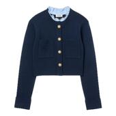 末7折SANDRO2025秋冬新款 女装 迪木尔风法式 季 可拆卸花边领针织衫