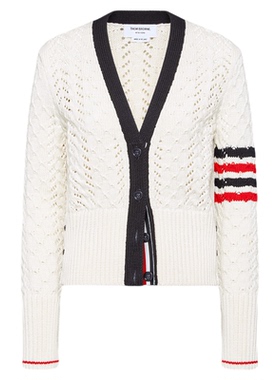 [6期免息][秋冬新品]THOM BROWNE 秋冬女士羊毛四条纹开衫