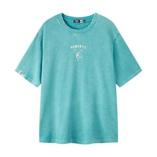 T恤女图案潮流趣味夏季 森马大力水手联名短袖 宽松做旧衣服复古风