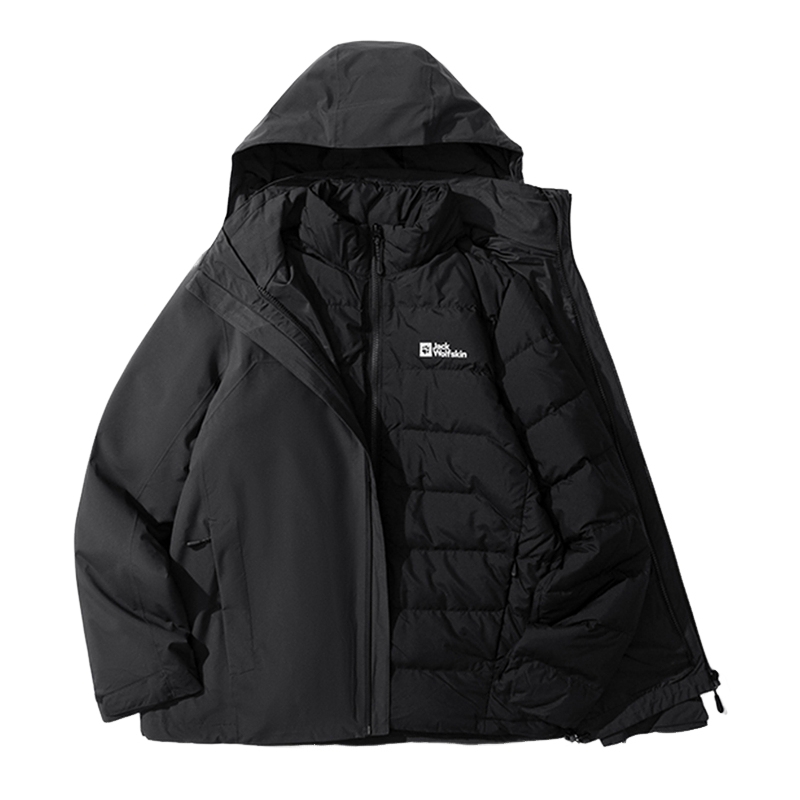 JackWolfskin狼爪25秋冬男600蓬鹅绒内胆防风冲锋三合一 A65360