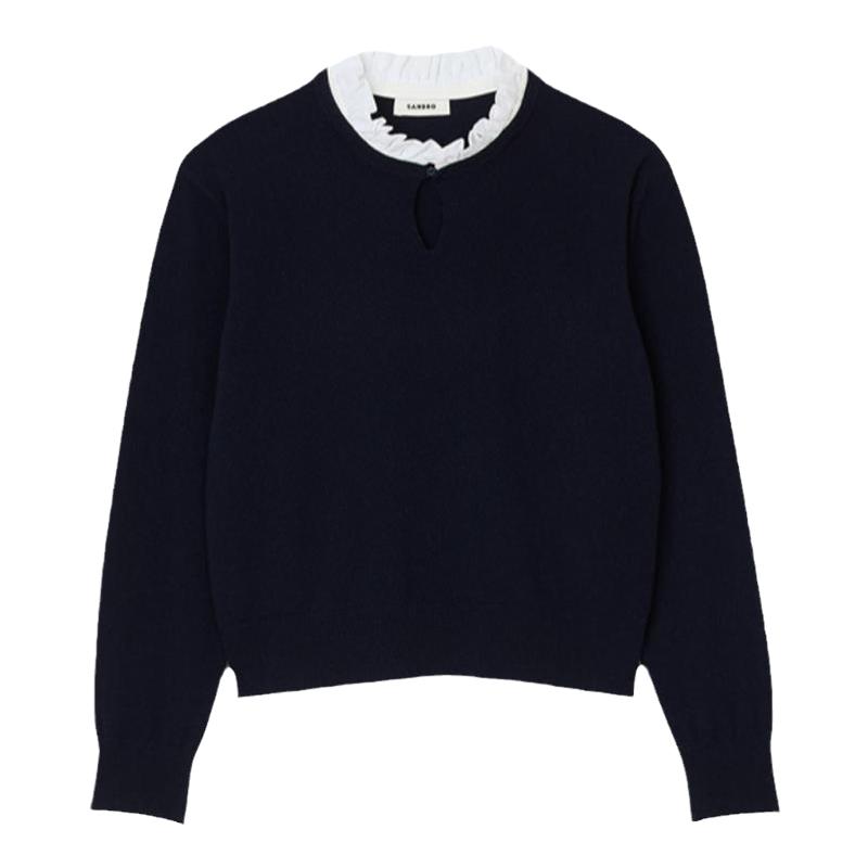 SANDRO女装法式气质镂空针织衫