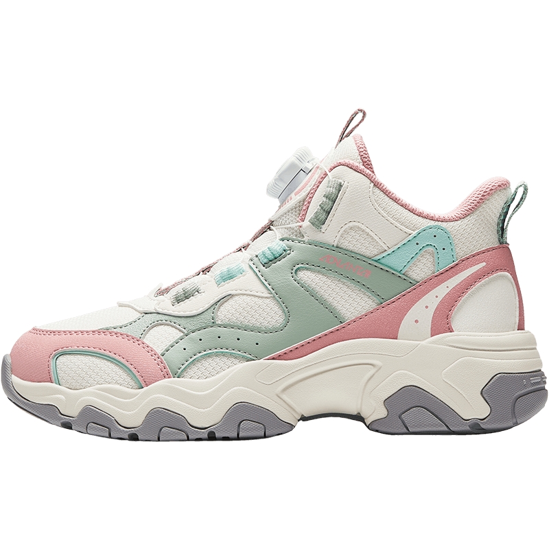 安踏儿童女童户外运动鞋旋纽扣休闲鞋2025秋新款女童鞋暴走鞋徒步