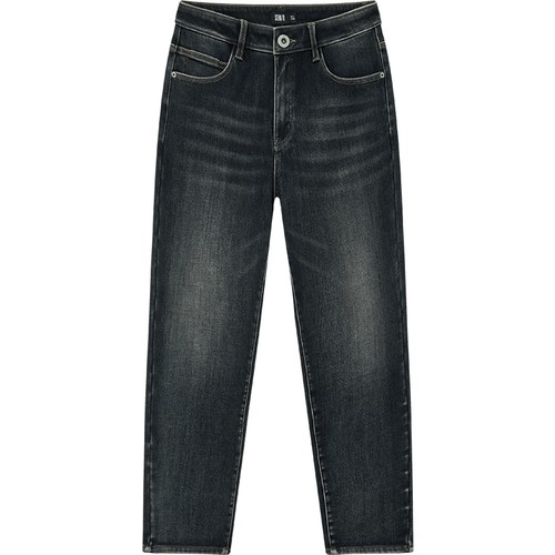 森马简约通勤小脚裤加绒牛仔裤男