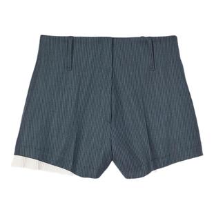 短裤 季 复古灰蓝色高腰条纹裤 2025秋冬女装 末7折SANDRO博主同款