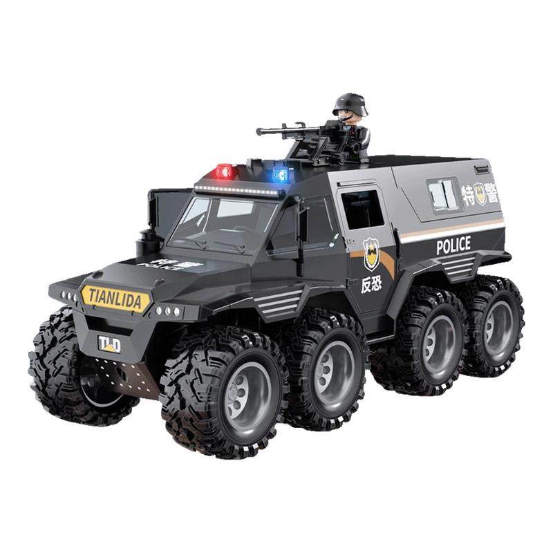 八轮征服者特警公安玩具车男孩仿真模型讲故事灯光越野儿童礼物男,玩具/童车/益智/积木/模型,惯性/回力/滑行玩具,淘宝优惠券,粉丝福利购,淘宝优惠卷