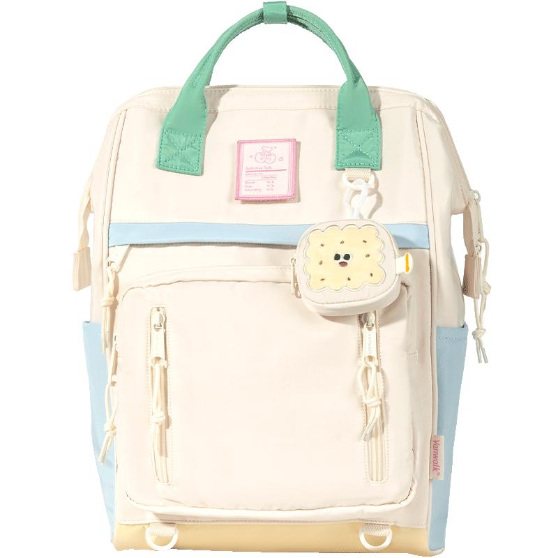 畹町奶油夹心饼干多口袋双肩包