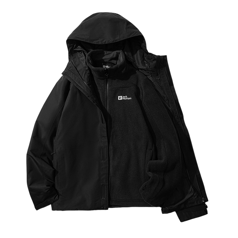 JackWolfskin狼爪25秋冬新款JOYFUL男款抓绒三合一冲锋衣A65466