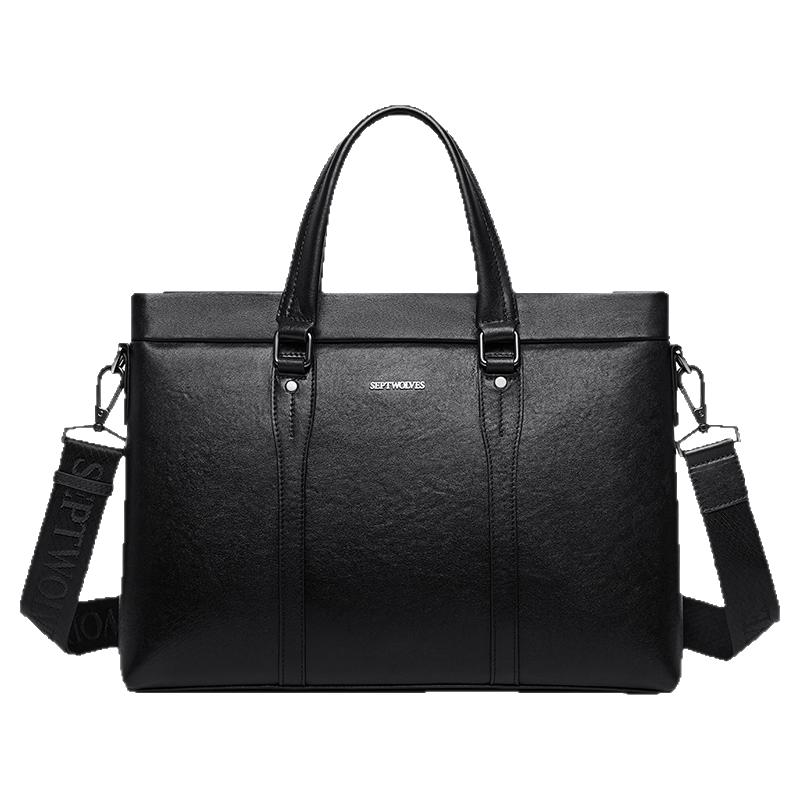 商务手提包男新款头层牛皮公文包