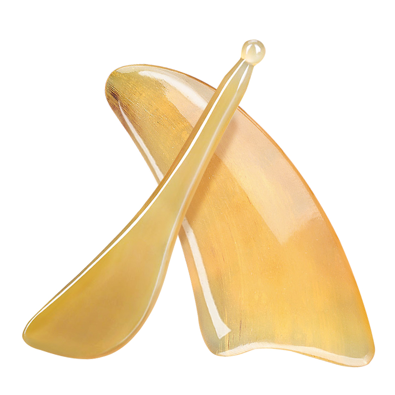 牛角单口双口按摩梳板面部按摩工具头背部全身通用专用