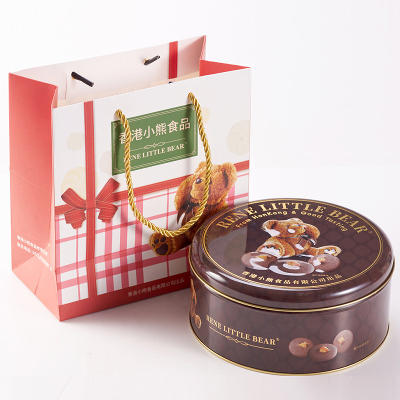 香港小熊夏威夷果仁巧克力脆片松子坚果薄脆饼干新年礼盒春节送礼