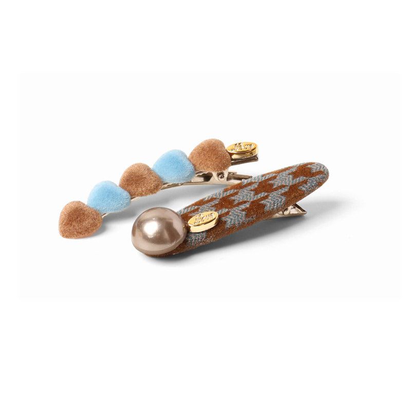 韩国复古蓝咖撞色爱心发夹女秋冬前刘海侧边夹碎发鸭嘴一字夹发卡,饰品/流行首饰/时尚饰品新,发饰,淘宝优惠券,粉丝福利购,淘宝优惠卷