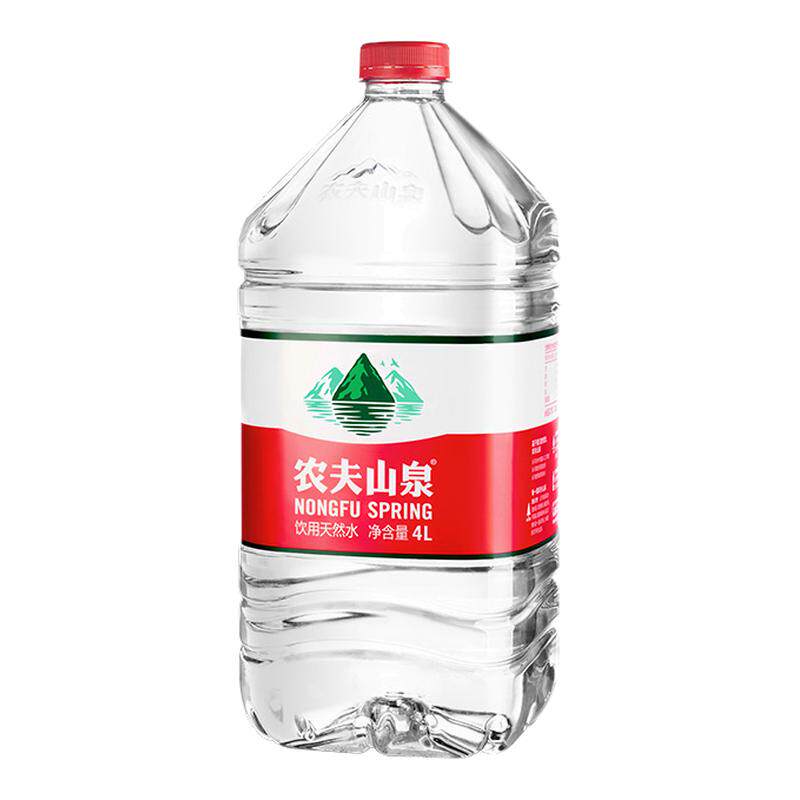 【百亿补贴】农夫山泉饮用水天然水桶装水大桶水瓶装水4L*6整箱
