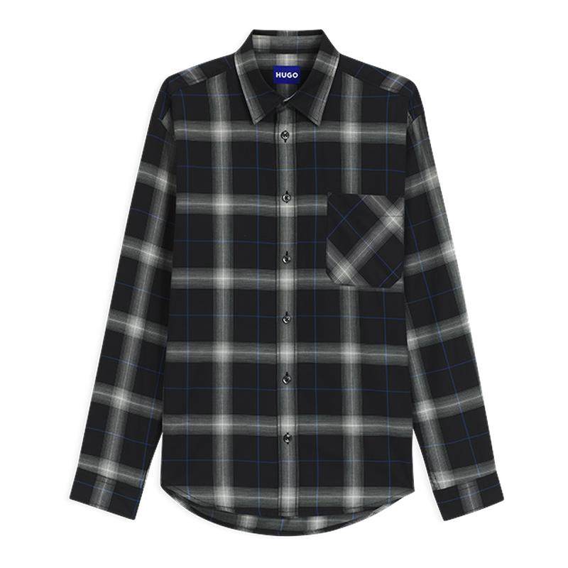 【100%棉】HUGO雨果 男士秋款格纹棉质斜纹布宽松版型衬衫,男装,衬衫,淘宝优惠券,粉丝福利购,淘宝优惠卷