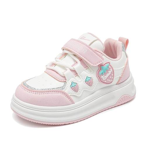 回力女童鞋子女孩儿童板鞋2025新款秋季皮面二棉鞋加绒运动鞋冬季