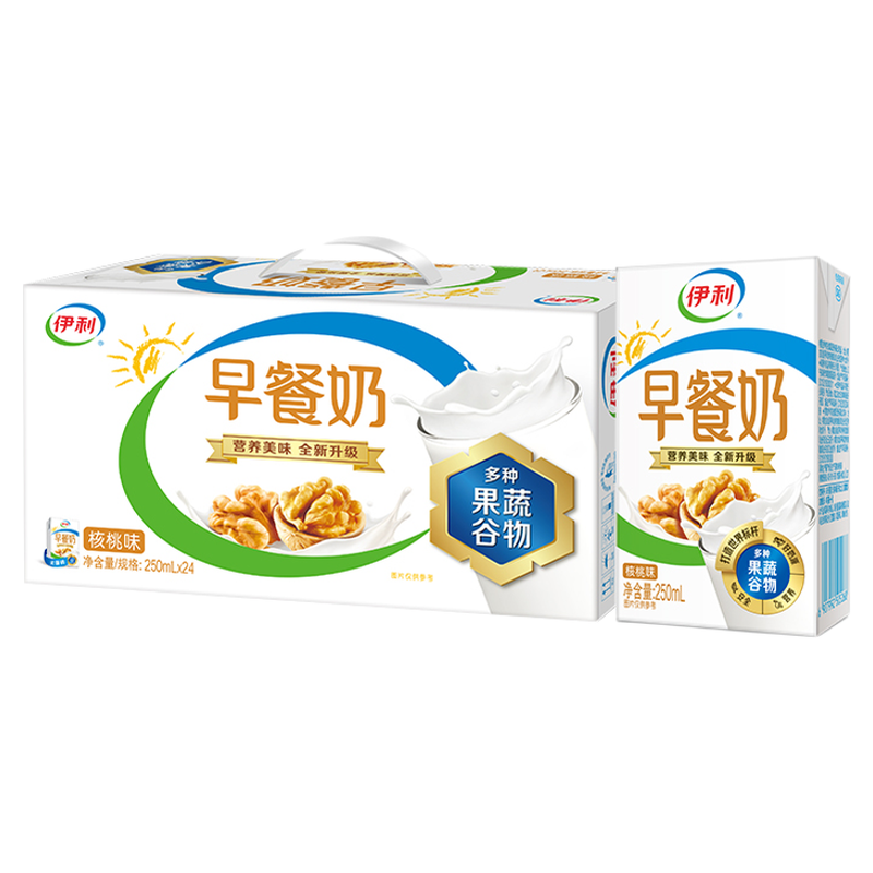 伊利早餐奶核桃味家庭营养早餐奶