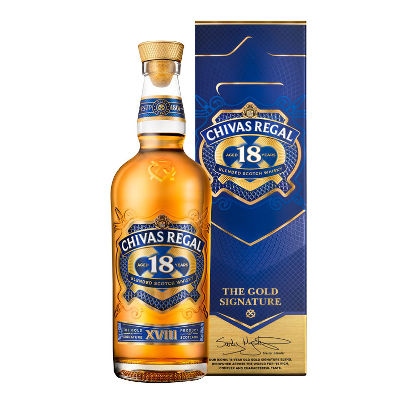 Chivas芝华士18年1000ml苏格兰调和型威士忌海外原瓶进口洋酒特调