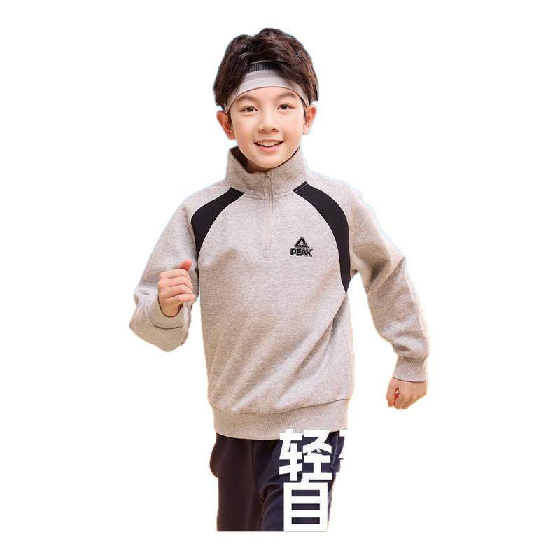 匹克童装男童套装加绒儿童冬季运动衣服青少年半开襟卫衣加厚新款