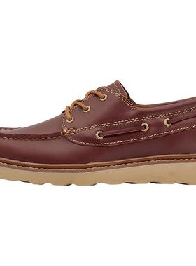 CAT卡特25秋冬新品男士时尚户外低帮复古皮鞋单鞋帆船鞋休闲鞋