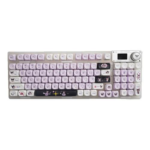 旗舰狼蛛F98PRO V2 机械键盘无线三模MOA库洛米RGB客制化热插拔