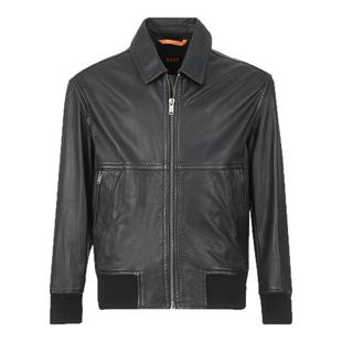 Hugo Boss男士宽松版皮衣飞行员夹克上衣外套50543240