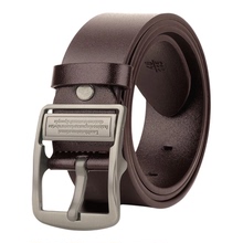 袋鼠皮带男款真皮针扣百搭腰带2025新款日字扣牛皮裤腰带时尚休闲