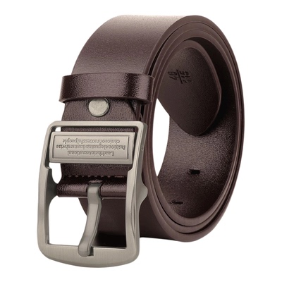 袋鼠皮带男款真皮针扣百搭腰带2025新款日字扣牛皮裤腰带时尚休闲